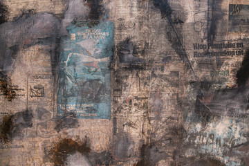 vintage wall texture with newspaper