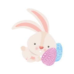 easter rabbit with egg isolated icon