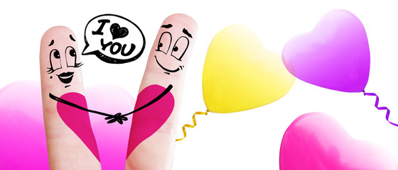 Zwei verliebte Finger