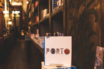 28 april - Porto- Portugal: Book about Porto in  Lello bookstore in Porto, Portugal