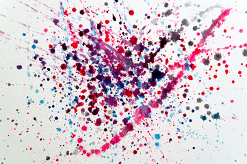 splashes and drops of watercolor paint. background