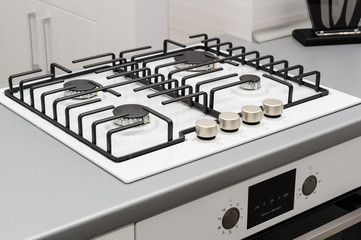 Brand new gas stove panels at appliance store