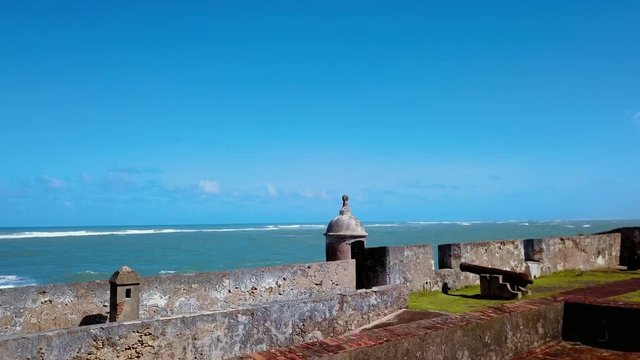small defense fort at the mouth of Condado in Puerto Rico flying out to the Atlantic.
