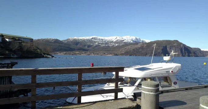 Tyssebotn Oster&radic;&prod;y Norway Fjord Island Drone