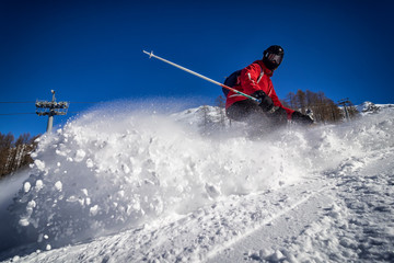 Skier close-up