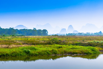 Lake and mountain landscape 