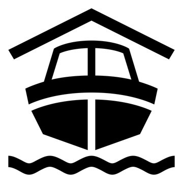 Boat In Dry Dock Vector Icon