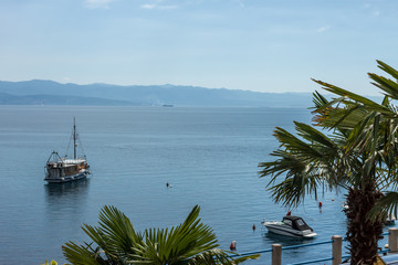 Fototapeta premium sunny day at seaside in Croatia view from terrace