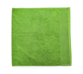 Clean soft towel on white background