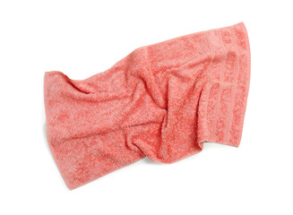 Clean soft towel on white background