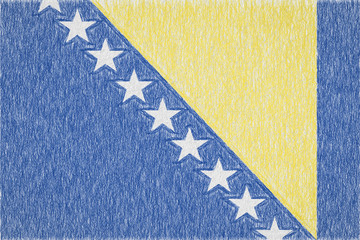 Bosnia and Herzegovina painted flag