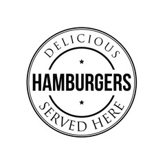 Hamburgers vintage stamp black logo