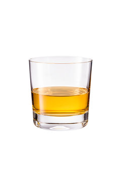 Refreshing Whiskey Neat Cocktail on White