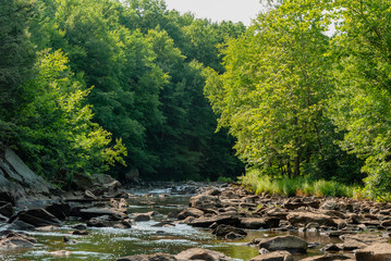 Placid river in Blackstone Gorge in early summer