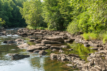 River water streaming and eddying in Blackstone Gorge