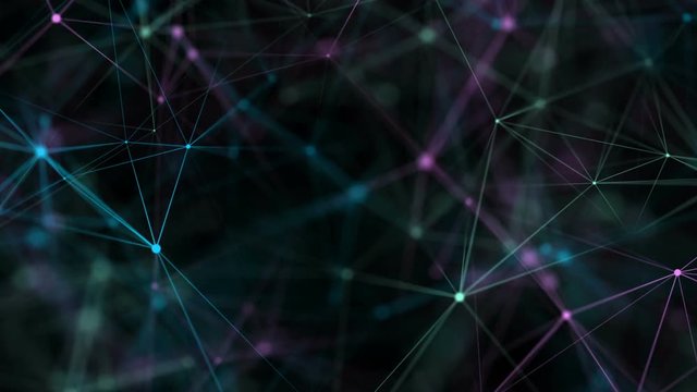 Multicolored neurons. Seamless loop.Programming code abstract technology background footage,concept of software developer and Computer script.