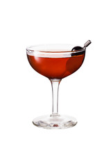Refreshing Bourbon Manhattan Cocktail on White