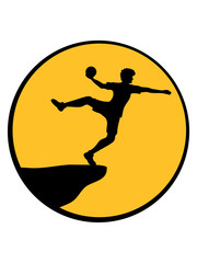 nacht klippe rund kreis abend mond sonne silhouette umriss handball ball werfen punkten springen einwurf verein fan team mannschaft clipart design mann junge spaß sport cool