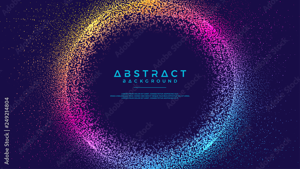 Poster dynamic abstract liquid flow particles background. abstract particles circle background. eps10 vecto