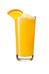 Refreshing Vodka OJ Screwdriver Cocktail on White