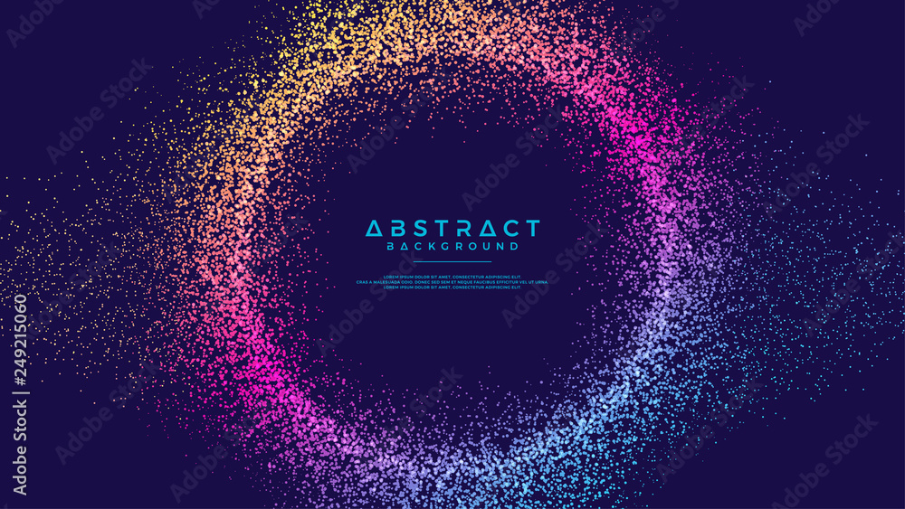 Poster dynamic abstract liquid flow particles background. abstract particles circle background. eps10 vecto