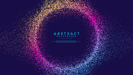 Dynamic abstract liquid flow particles background. Abstract particles circle background. Eps10 Vector background.