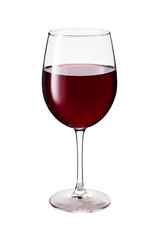 Refreshing Red Wine Glass on White