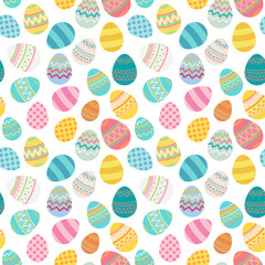 Vector easter egg seamless pattern bright colored