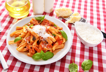 Italian style pasta with tomato sauce