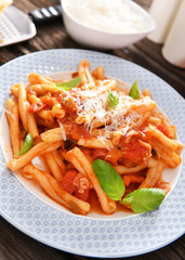 Italian style pasta with tomato sauce