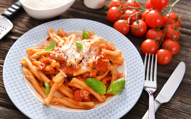 Italian style pasta with tomato sauce