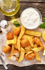 Fish and chips - traditional english fast food