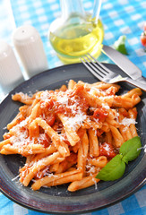 Italian style pasta with tomato sauce