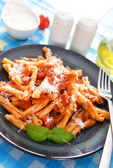 Italian style pasta with tomato sauce