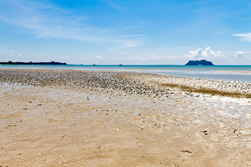 Beach sand with sunlight at Baan Koh Teap
