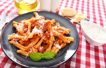 Italian style pasta with tomato sauce