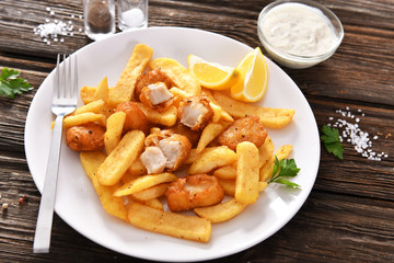 Fish and chips - traditional english fast food