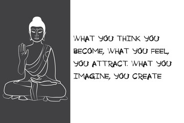 Buddha black and white drawing sketch. Quotes buddhism