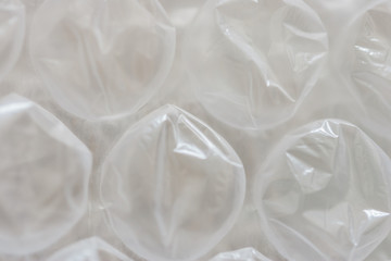 Close up of opaque plastic bubble wrap
