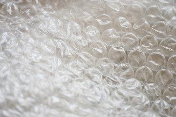 Close up of opaque plastic bubble wrap