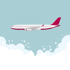 drawing of a large passenger plane,In mid-air.