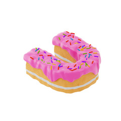 Isolated letter shaped cake with icing and sprinkles on top on isometric view