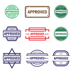 approved stamp Set. approved sign. Vector illustration