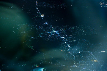Tokyo night view from aircraft 飛行機の窓から見た東京の夜景