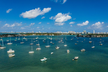 Fototapeta na wymiar Miami Beach Islands Aerial View
