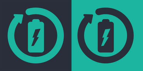 Battery recycle or recharge vector flat icon