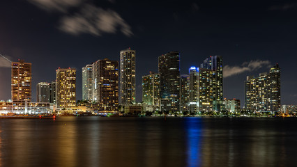 Fototapeta na wymiar Downtown Miami Night Cityscape