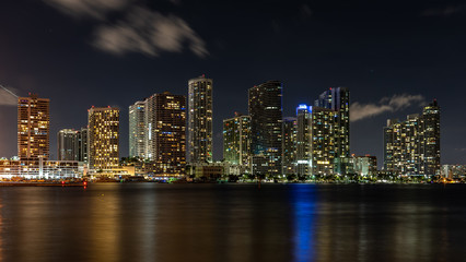 Downtown Miami Night Cityscape