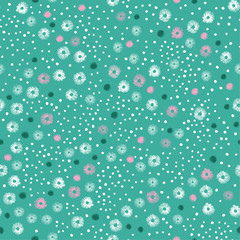 Pastel  Hand drawn line polka dots seamless pattern vector design for fashion fabric and all prints