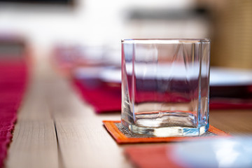 emptry glasses on the Japanese table style.